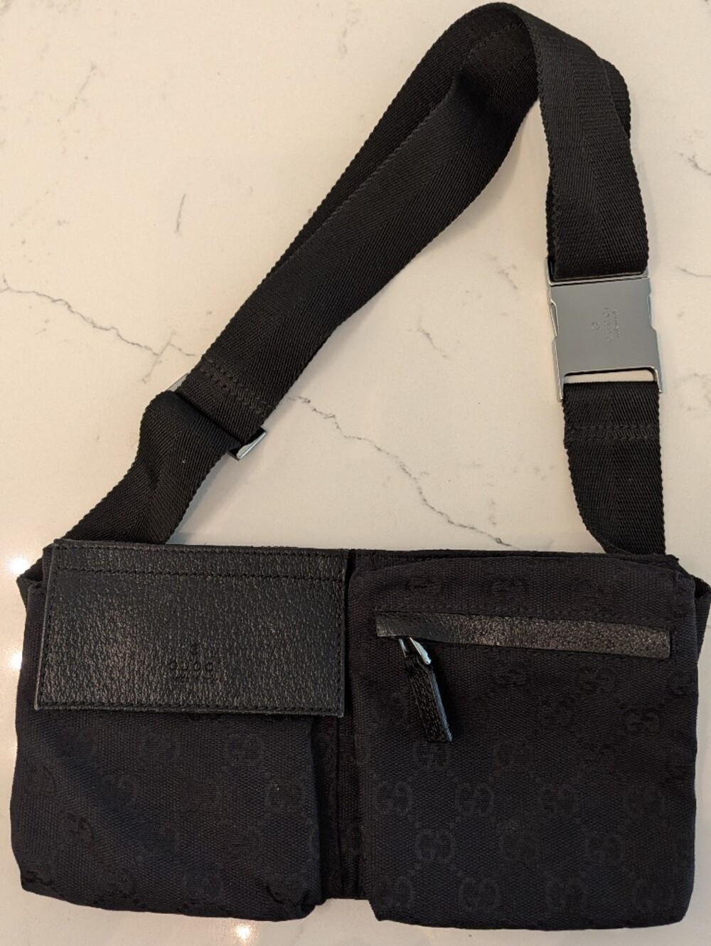 Gucci GG Monogram Canvas Belt Bag - Black